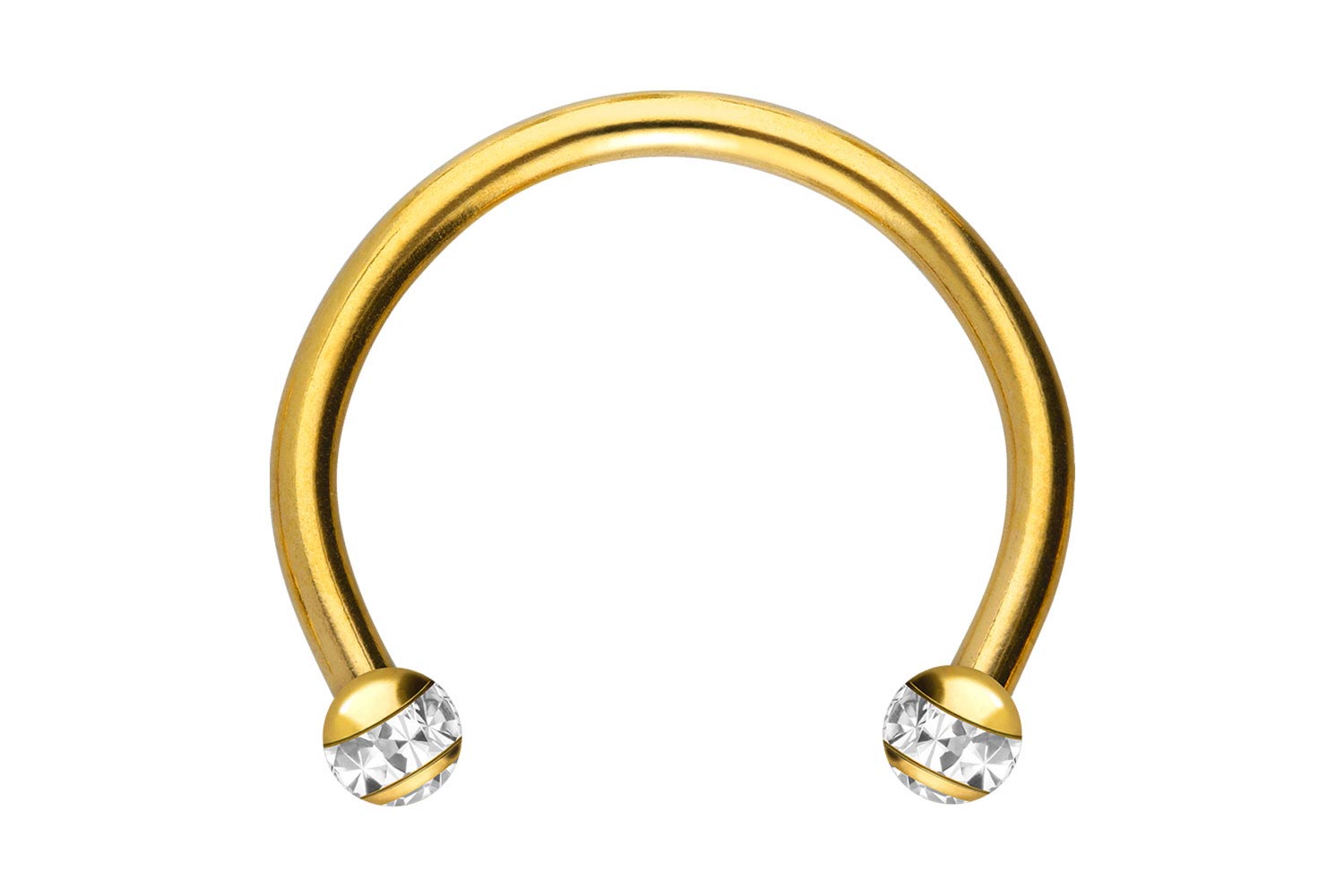 Chirurgenstahl Hufeisenring Piercing EPOXY-RING-KUGELN + KRISTALLE